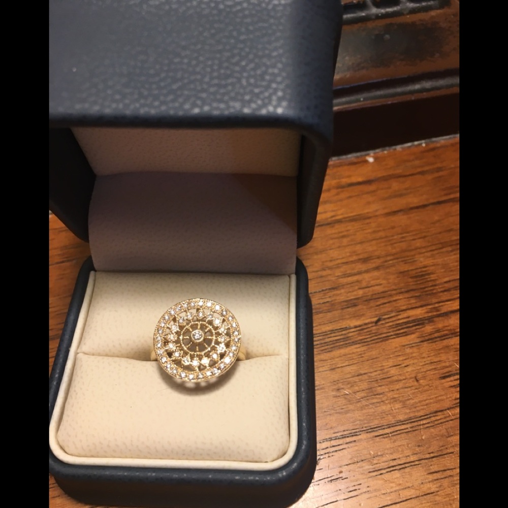 Effy 14k Gold Filigree  Ring, Size 7